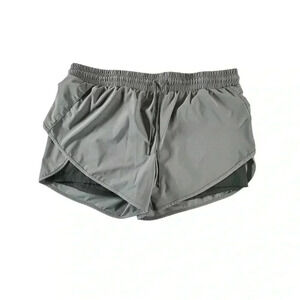 BlevonH Women Drawstring Waist Athletic Running Shorts Dark Gray SIze XL